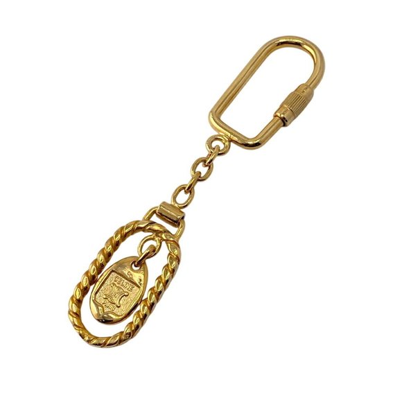 CELINE Triomphe Keychain with Carabiner in Gold - Picture 2 of 8